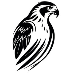Black and White Eagle Vector Logo and Icon