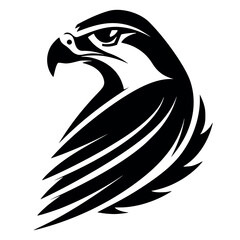 Black and White Eagle Vector Logo and Icon