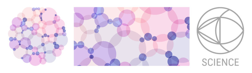 Abstract background with translucent overlapping coloured shapes. Modern design. Set of spheres. 3d vector illustration for brochure, banner, cover, card, flyer or presentation.