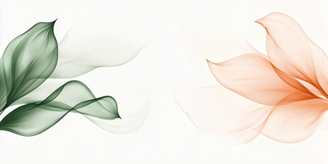 Elegant abstract watercolor pattern background with spring-inspired green and pink swirls on a light surface