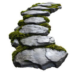Stone path garden nature isolated on transparent background