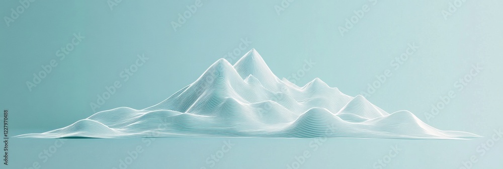 Fototapete mountain range rendered in abstract lines showcasing peaks and valleys for modern art enthusiasts. g