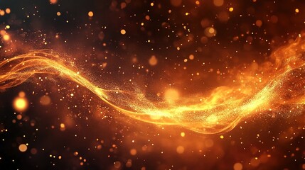 A fiery background with glowing particles and sparks, creating an intense visual experience.