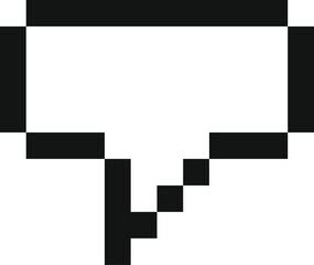 Pixel art speech bubble pointing downwards, symbolizing negative feedback or disapproval in online communication