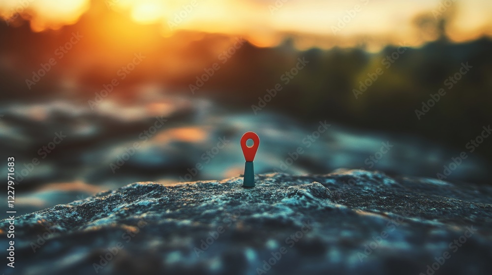 Poster 3d location map pin, gps pointer marker. geolocation and navigation icon for mobile app and web desi