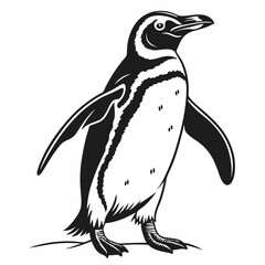 penguin vector silhouette black design white background