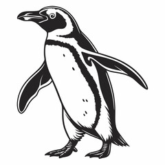 penguin vector silhouette black design white background