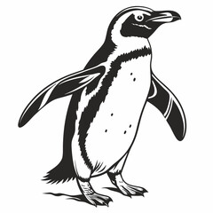 penguin vector silhouette black design white background