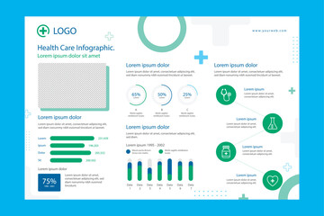 Geometric Medical, Healthcare Trifold Medical Brochure Flyer Layout Template. Medical, health care Trifold brochure template