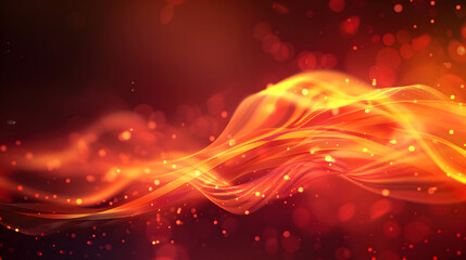 Obraz premium Abstract waves of light in warm colors, creating a dynamic and energetic visual effect.