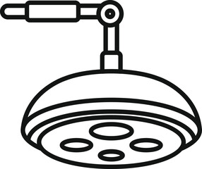 Surgical lamp providing focused light in operating room, ensuring optimal visibility for surgeons during medical procedures