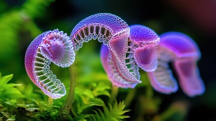 Delicate Purple Flowers Blossom in Vibrant Green Setting