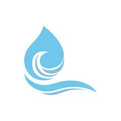 Blue water drop vector logo icon