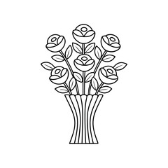 Silhouette vase icon, Botanical style isolated on a white background, Eps 10.	