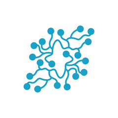 Neuron logo design template flat vector