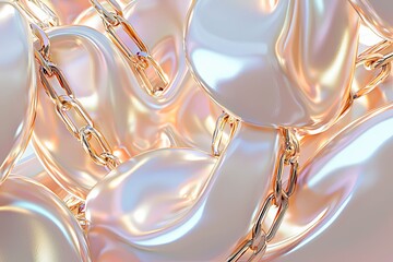 3d metallic abstract chain illustration.