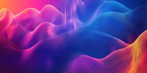 Fototapeta premium Abstract Colorful Landscape: Vibrant Hues and Flowing Lines