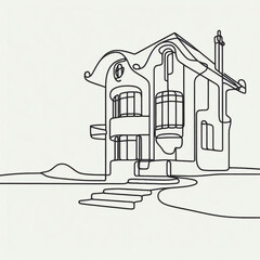 mansion silhouette thin 