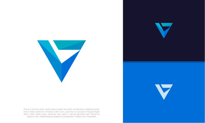 Initials V logo design. Initial Letter Logo. Innovative high tech logo template.	
