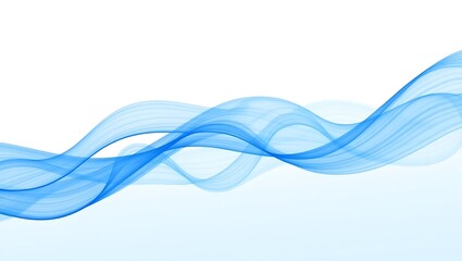Abstract blue wave background. Generative Ai.