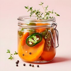 Jars filled with vibrant fermented vegetables, showcasing rich colors, natural probiotics, and a healthy, homemade preservation method.