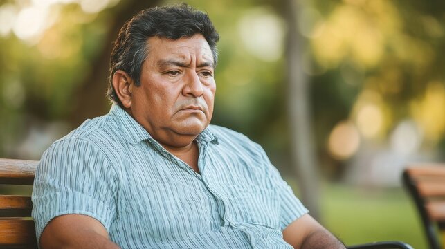 Pensieve Elderly Man Contemplating Life's Journey on a Park Bench
