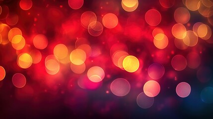 Fototapeta premium Abstract red bokeh background with soft light and defocused circles. Valentine's Day concept. 