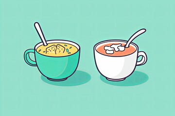 Soup with drink.