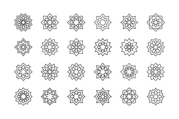Set of Arabian Mandala Vector Illustrations.