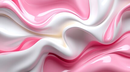 Obraz premium Abstract Pink and White Swirling Liquid Design
