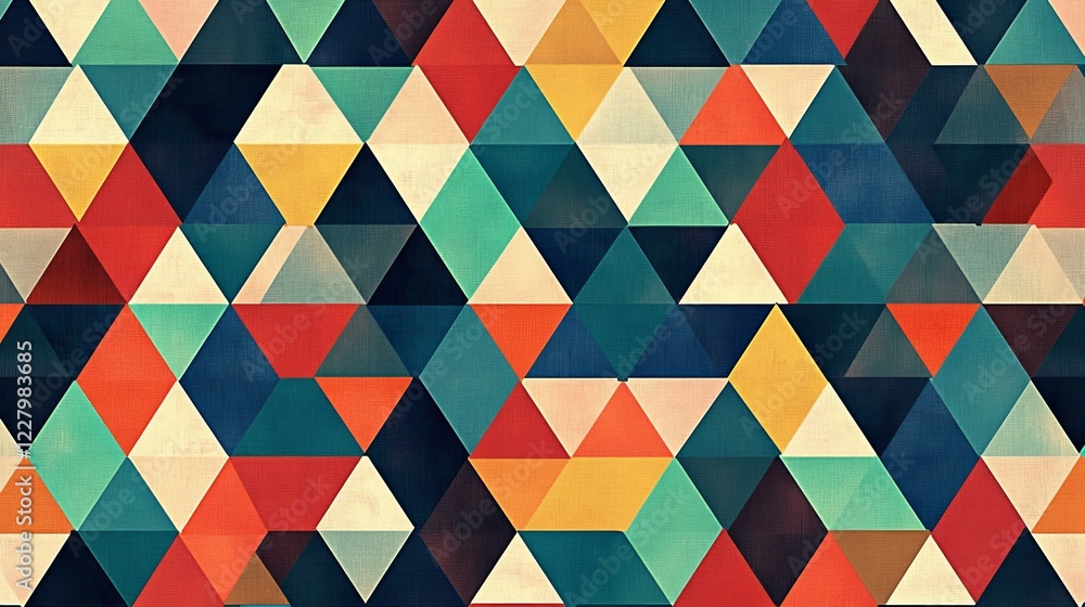 Poster abstract vector pattern, repeat geometric triangle mosaic background