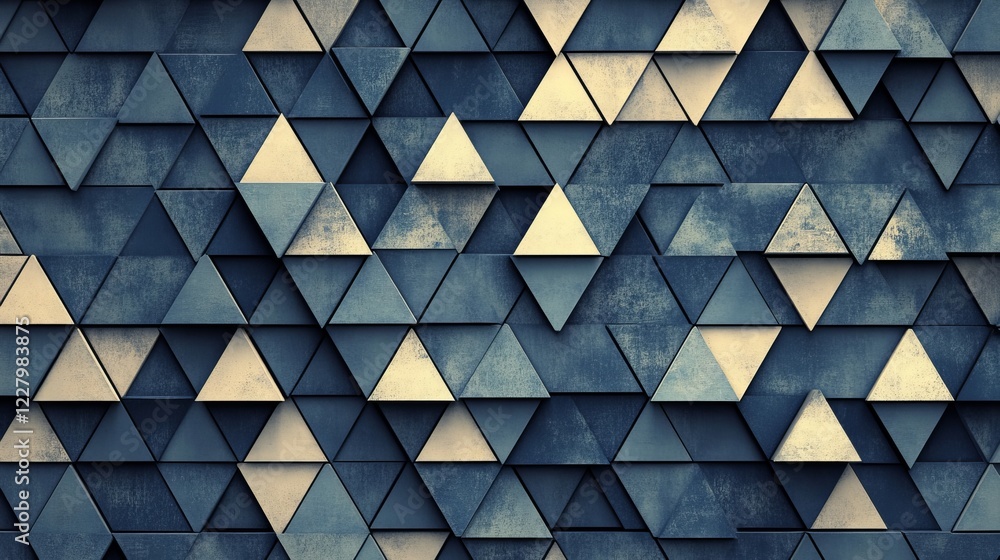 Poster abstract vector pattern, repeat geometric triangle mosaic background