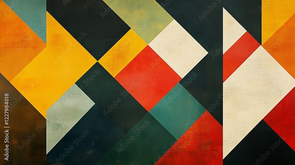 Poster abstract geometric background with color triangles. design element