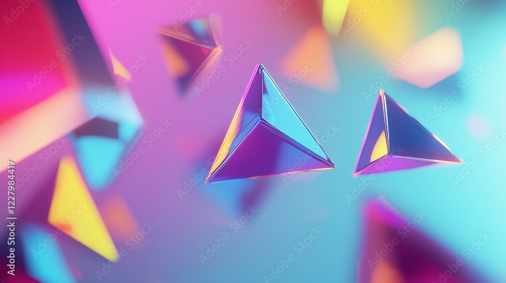 Poster abstract geometric background with color triangles. design element
