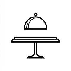 Obraz premium Serving tray, food dome, restaurant, white background, menu design