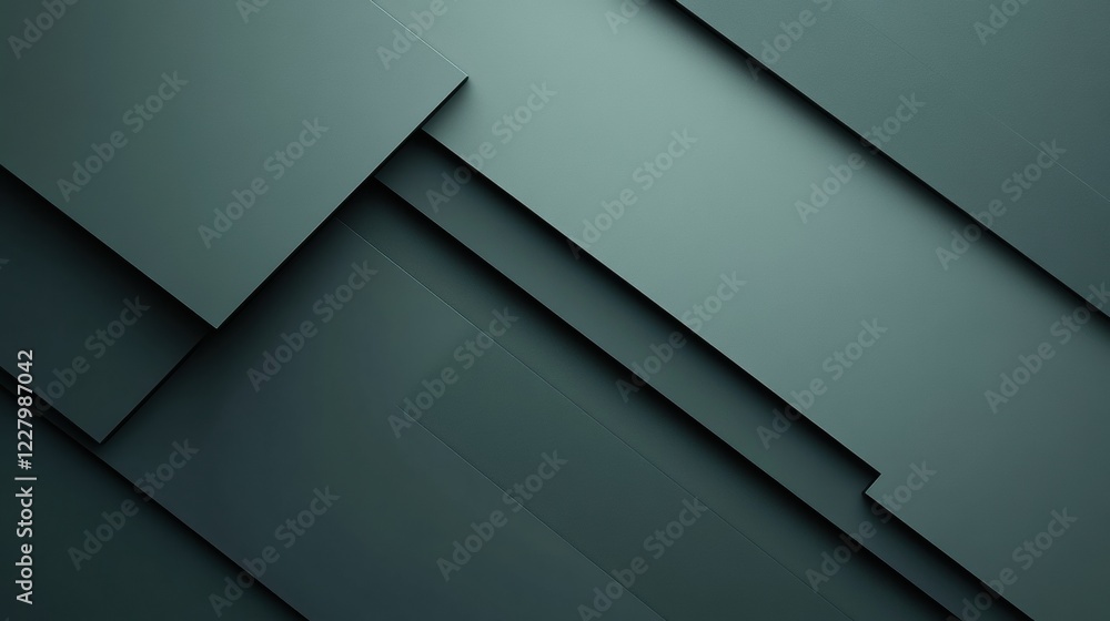 Poster Stylish arrangement of overlapping dark panels creating a modern abstract design. Generative AI