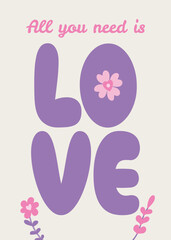 Happy Valentines Day cards, Vector illustration and typography, romantic concept design. For cards, invitations, social networks, print, packaging, cover, design in minimalist modern trendy style