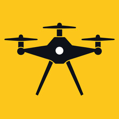 Drones Icon Vector Illustration for Modern Technology and Air Surveillance Design