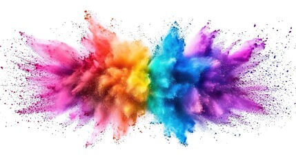 Fototapeta premium Colorful powder explosion isolated on a white background