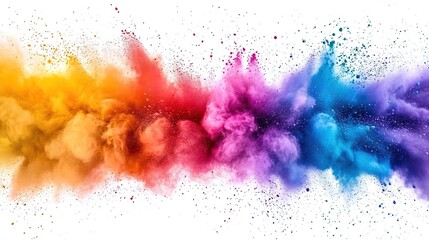 Colorful powder explosion isolated on a white background