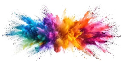 Colorful powder explosion isolated on a white background