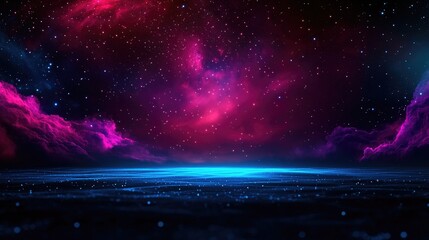 Vibrant Cosmic Landscape with Stars and Colorful Nebulae