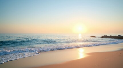 Fototapeta premium Serene Sunset Beach Scene