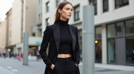 Sleek Modern Fashion in Urban Setting