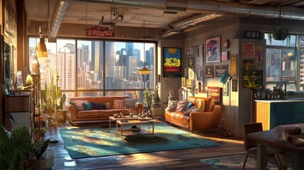 3d rendering of furnished home apartment 