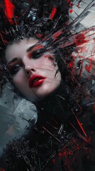 Fashion photo concept. Glamour cyber gothic stylish model. Photo shoot for magazine cover