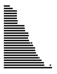 Symbol Map of the region Yukon (Canada) showing the territory with just a few black horizontal lines