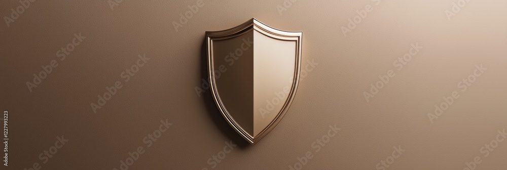 Leinwandbilder shield design displayed against a smooth beige background highlighting elegance and simplicity in mo