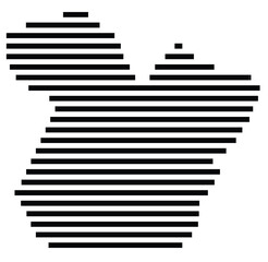 Symbol Map of the region Para (Brazil) showing the territory with just a few black horizontal lines