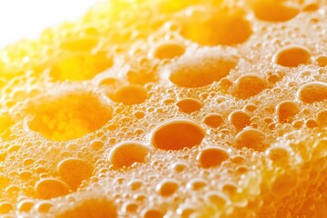 Close-up of bubbly orange sponge texture